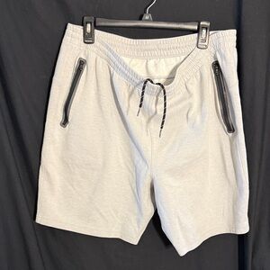 Old Navy Men's Light Gray Athletic Shorts with Black Trim